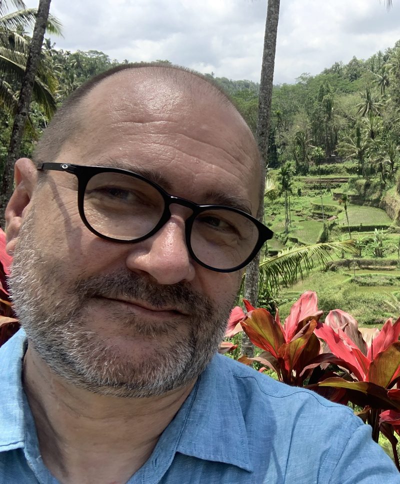 Jean-Pierre Bobbaers at Tegalalang rice terraces Ubud Bali